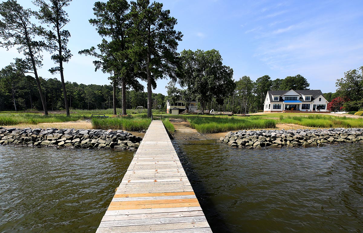 Completed living shoreline in Gloucester County on the Ware River